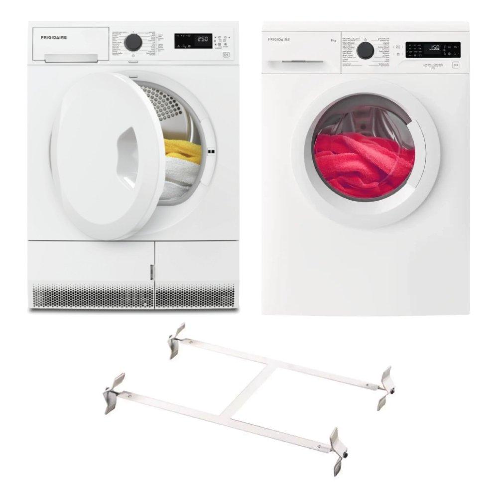 FRIGIDIARE Front Load Washer, 8kg + Condenser Dryer, 8kg, Bundle, FWF824A5+FDCB284B – White
