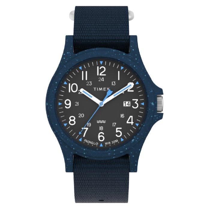 Timex Watch for Men, Analog, Tide Ocean Material Band, 40mm, TW2V81800 - Blue