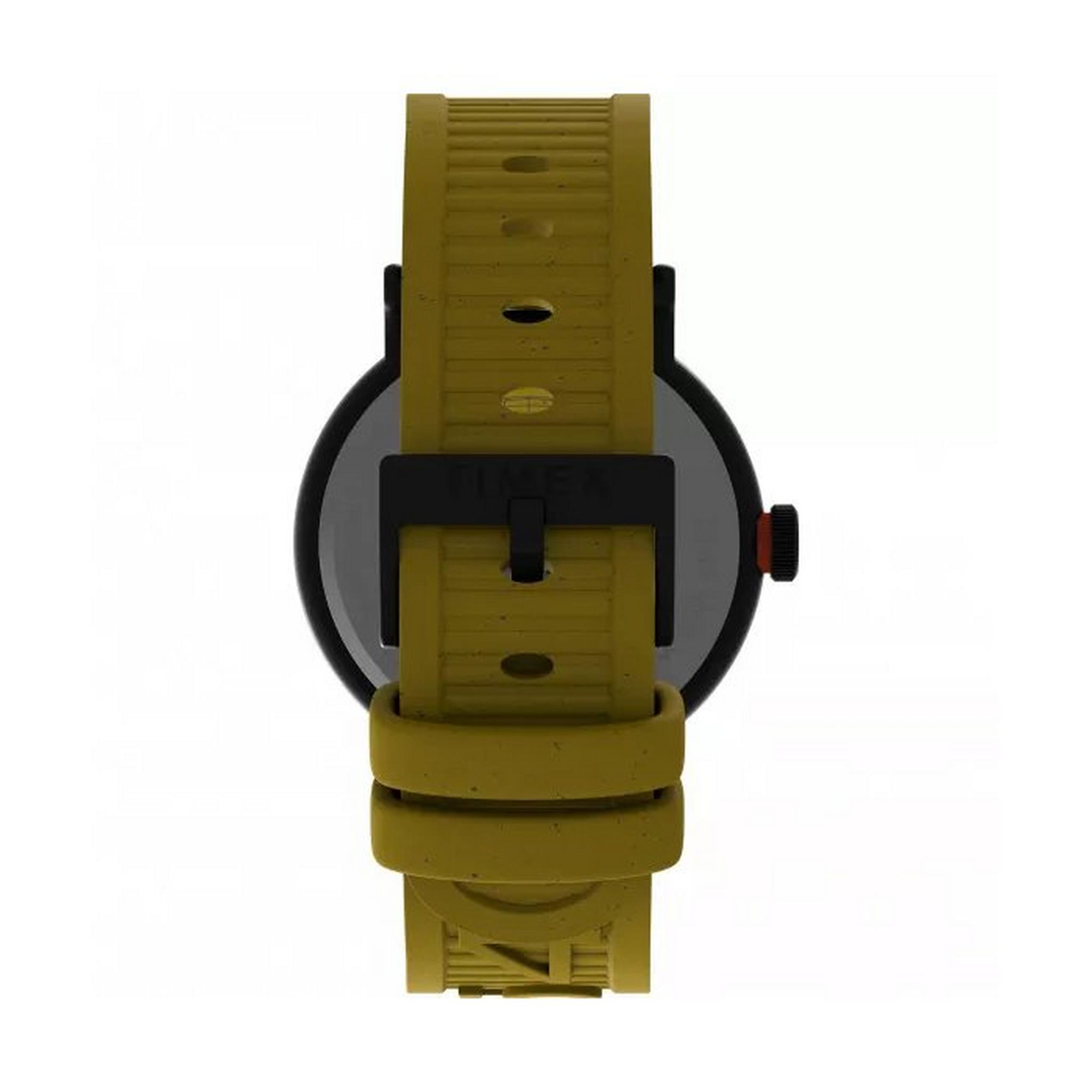 ساعة واتربري للرجال من تايمكس ، أنالوج ، مقاس 43 ملم ، حزام ريزن ، TW2V71600 - أصفر