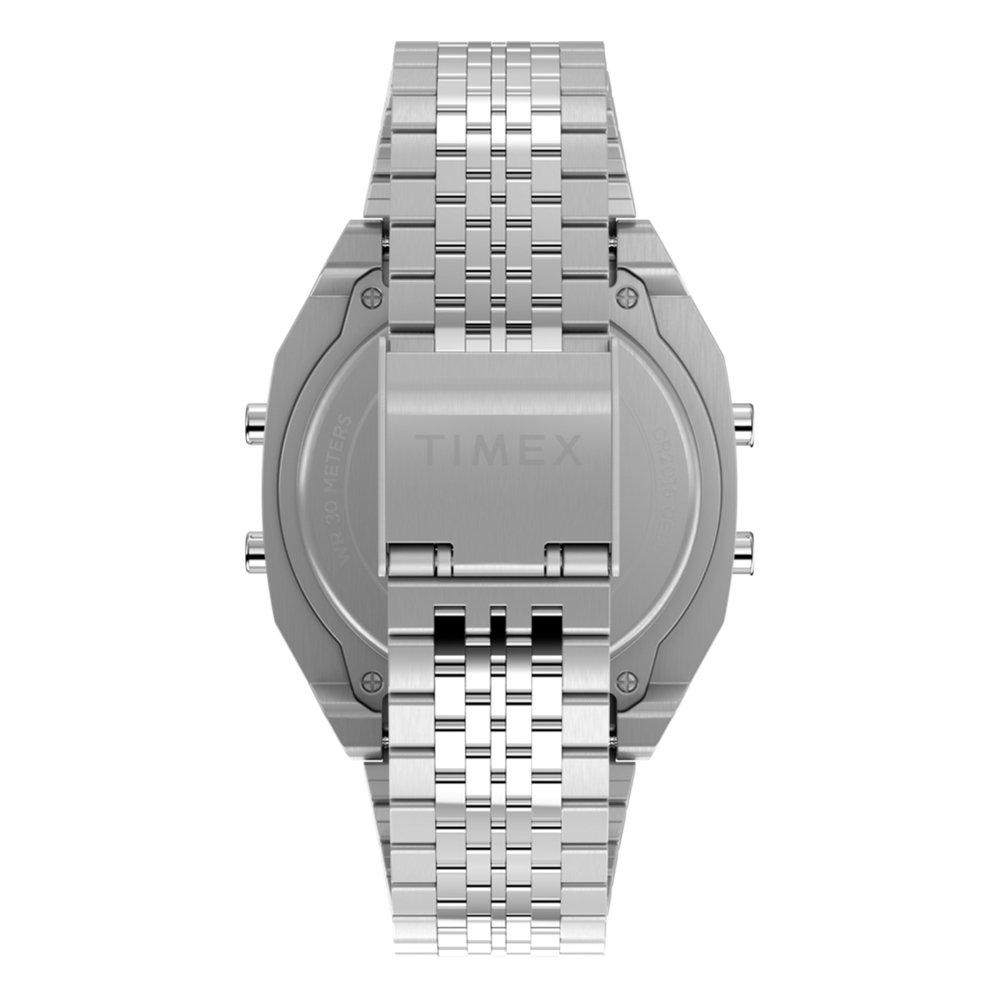 Timex T80 Unisex Watch, Digital, 36.5 mm, Stainless Steel Band, TW2V74200 – Silver