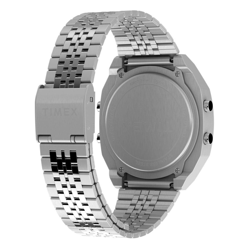 Timex T80 Unisex Watch, Digital, 36.5 mm, Stainless Steel Band, TW2V74200 – Silver