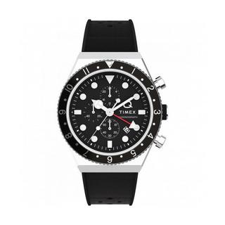 Buy Timex q men's watch, chronograph, 40mm, rubber strap, tw2v70000 – black in Kuwait