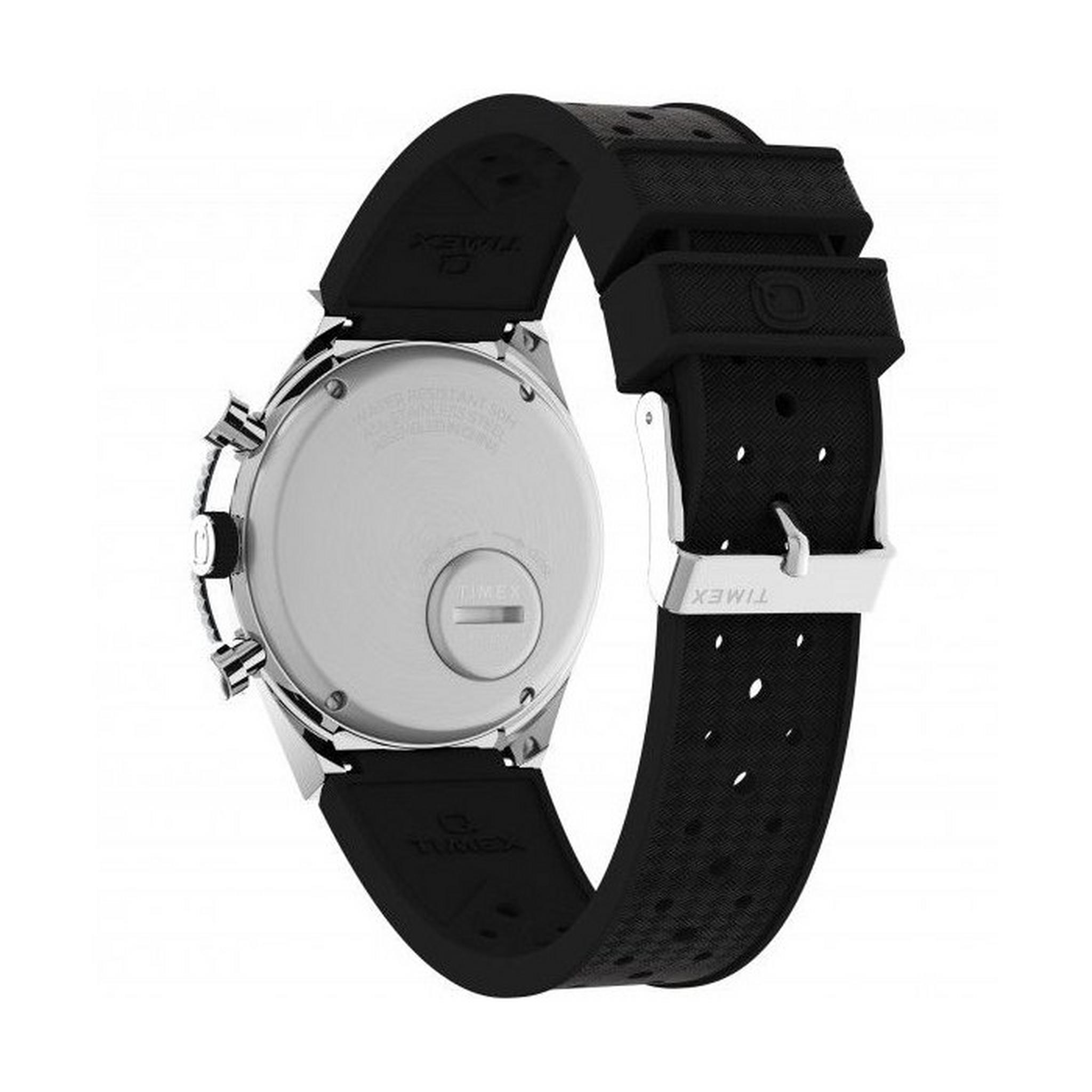 ساعة كيو للرجال من تايمكس، كرونوغراف، مقاس 40 ملم ، حزام مطاطي ، TW2V70100 - أسود