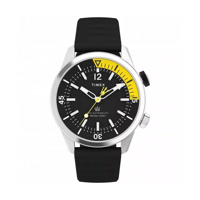 Buy Timex waterbury dive men's watch, analog, 41mm, rubber strap, tw2v73400 – black in Kuwait