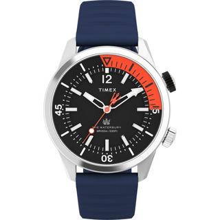 Buy Timex waterbury dive watch for men, analog, 41mm, synthetic rubber strap, tw2v73500 – blue in Kuwait