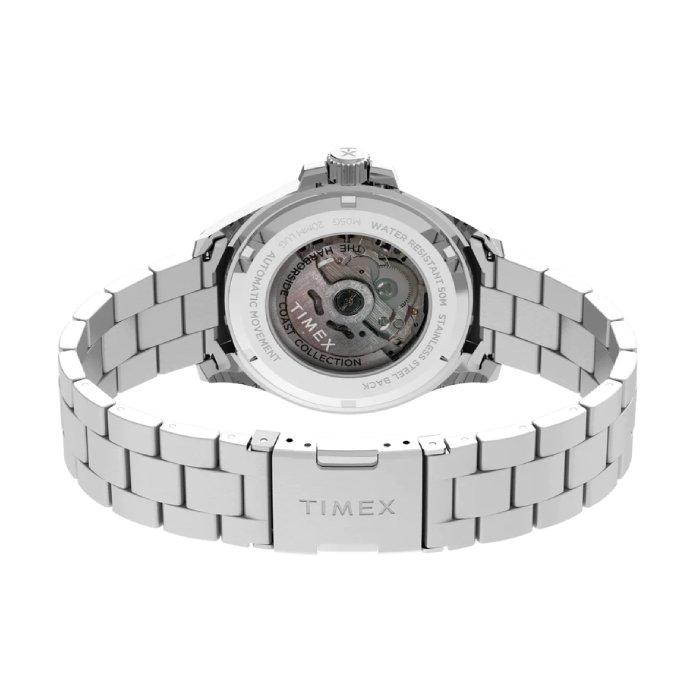 TIMEX Harborside Coast Automatic Watch for Men, Mechanical, 43mm, Stainless Steel Strap, TW2V72100 - Silver