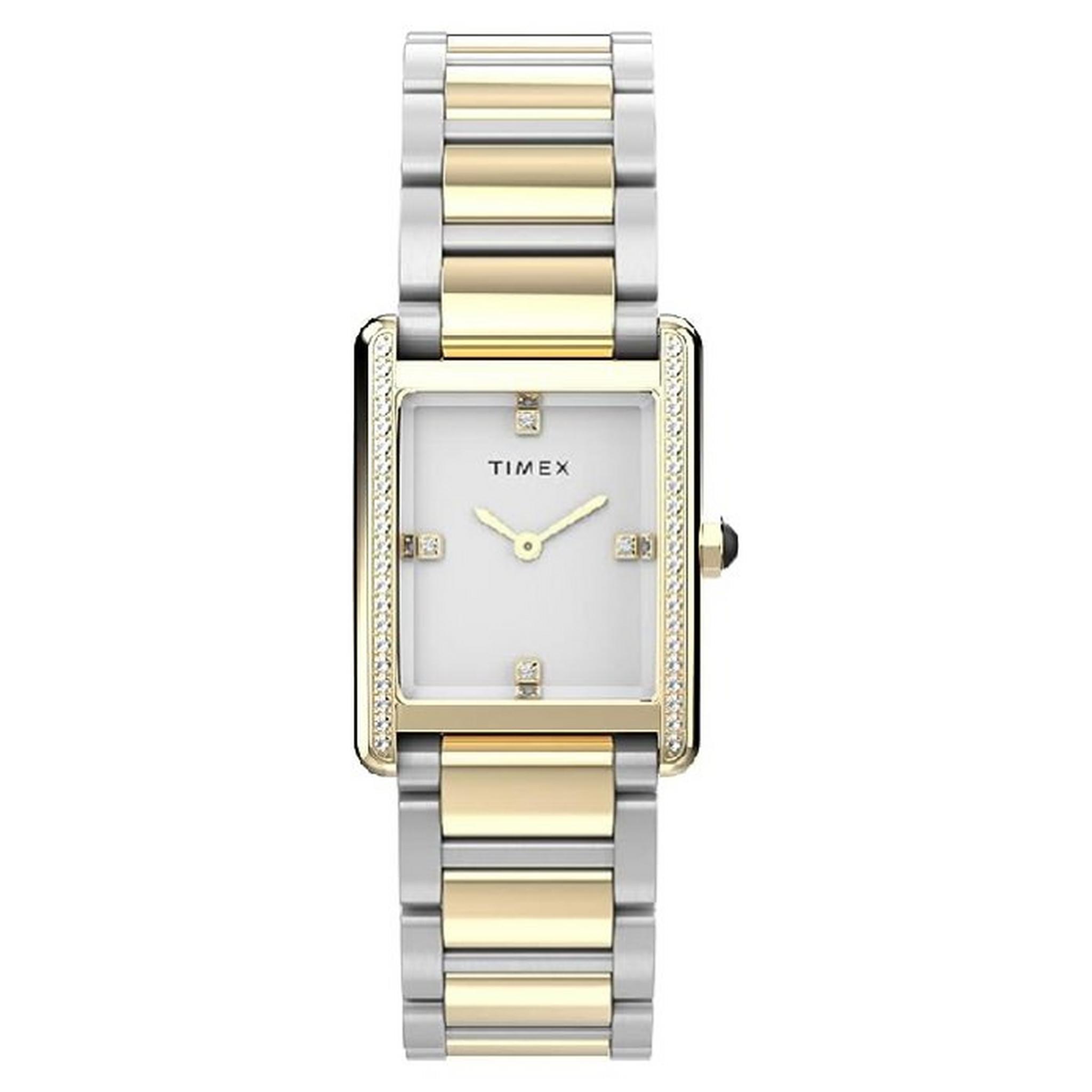 Timex Watch for Women, Analog, Stainless Steel Band, 24mm, TW2V81300 - Silver/Gold