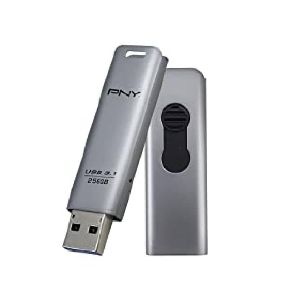 PNY Elite Steel USB 3.1 Flash Drive, 256GB, FD256ESTEEL31G-EF– Silver