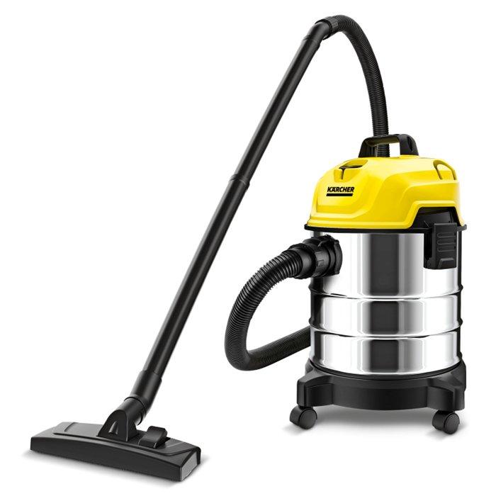 Karcher Wet and Dry WD 1S Classic Vacuum Cleaner, 18L – Silver/Yellow