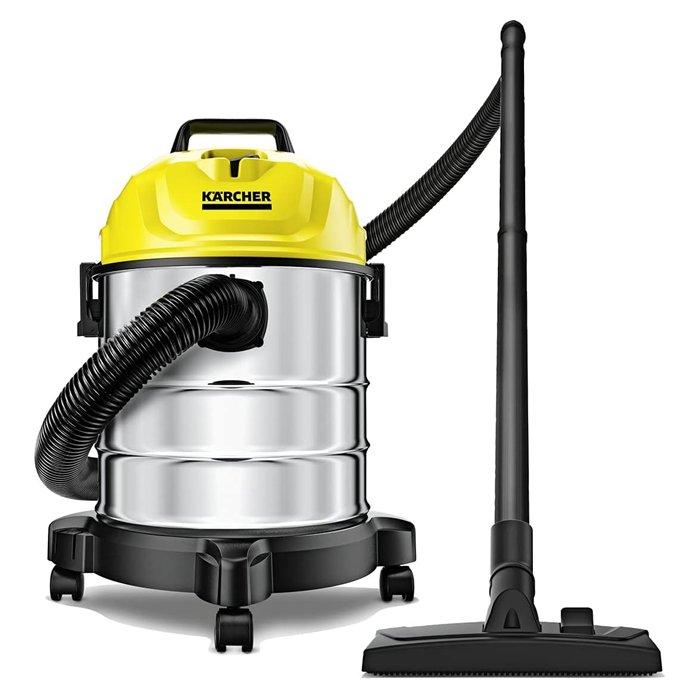 Karcher Wet and Dry WD 1S Classic Vacuum Cleaner, 18L – Silver/Yellow