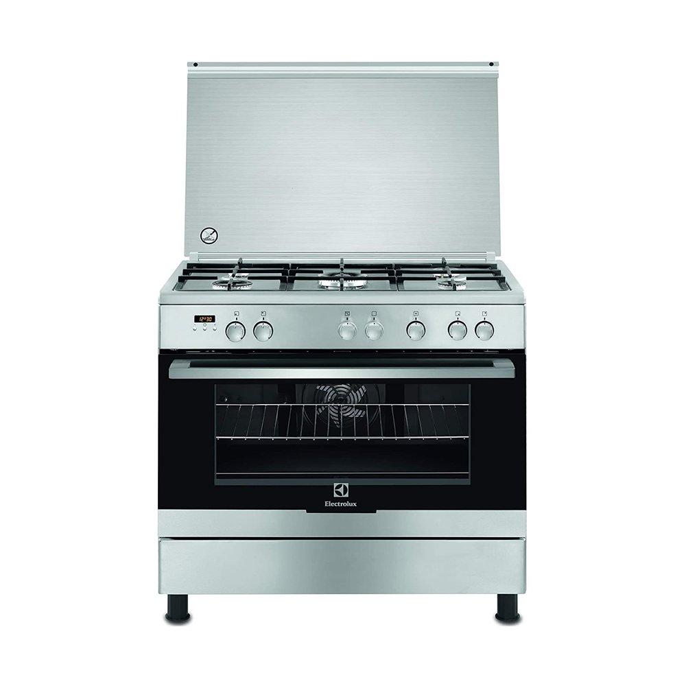 Buy Electrolux 5 burners gas cooker, 90x60, ekk925a0ox – stainless steel in Kuwait