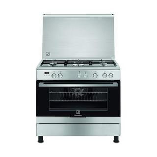 Buy Electrolux 5 burners gas cooker with electric oven, 90x60cm, ekk925a0ox - stainless steel in Kuwait