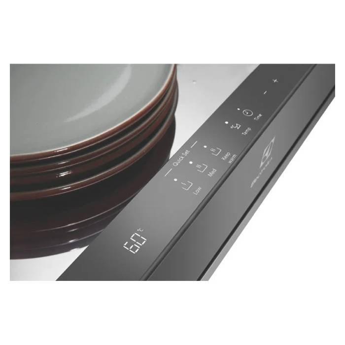 Electrolux Built-In Electric Warming Drawer, 14cm, 400W Power, KBD4X - Black Glass