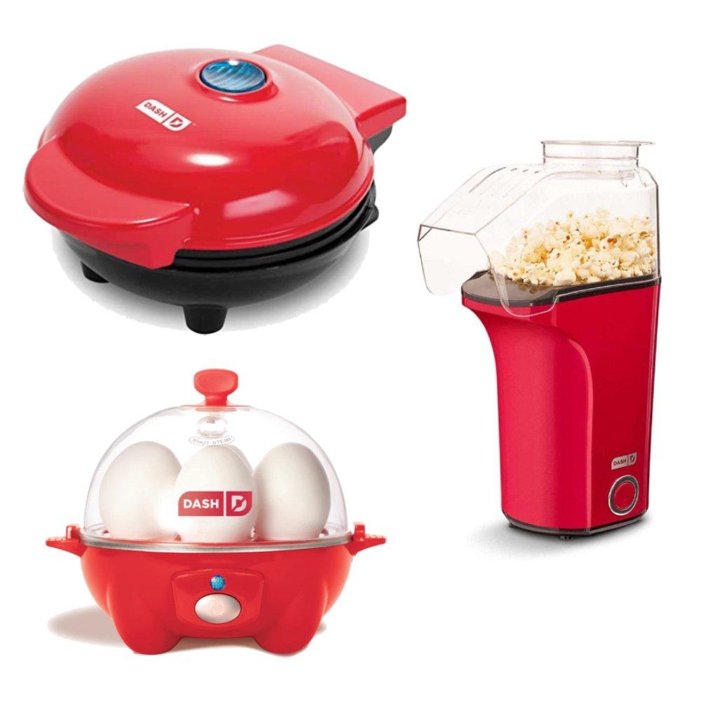 Dash Rapid Egg Cooker 360W + Popcorn Maker 1400W + Mini Waffle Maker