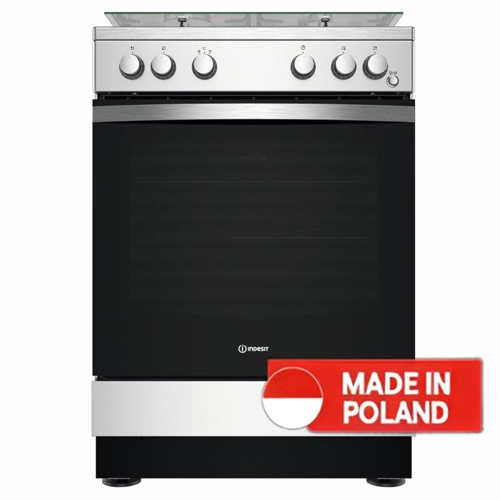 Buy Indesit 4 burners gas cooker, 60x60 cm, is67g1pcx/mea – stainless steel in Kuwait