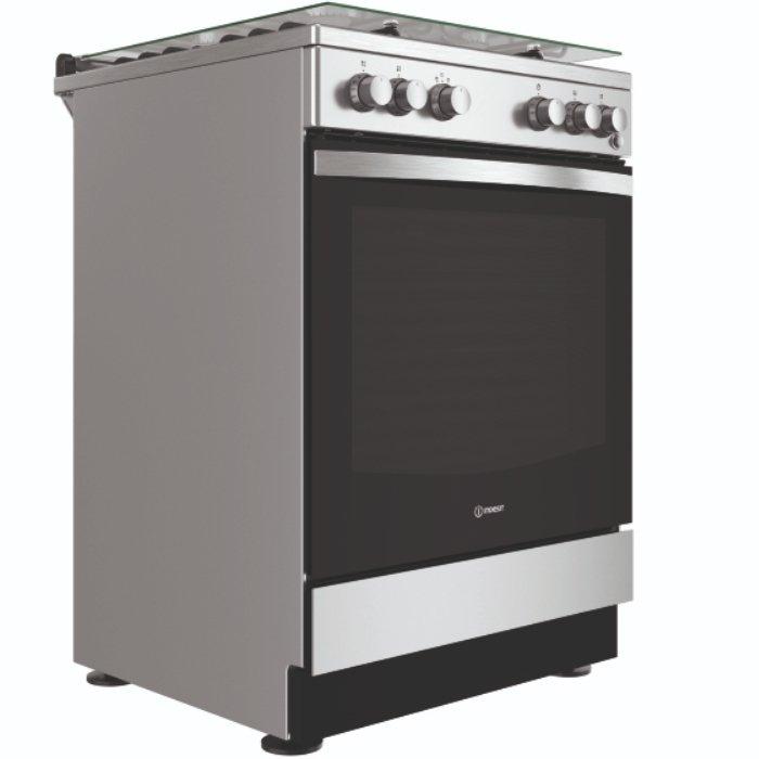 Indesit 4 Burners Gas Cooker, 60X60cm, IS67G1PCX/MEA - Stainless Steel