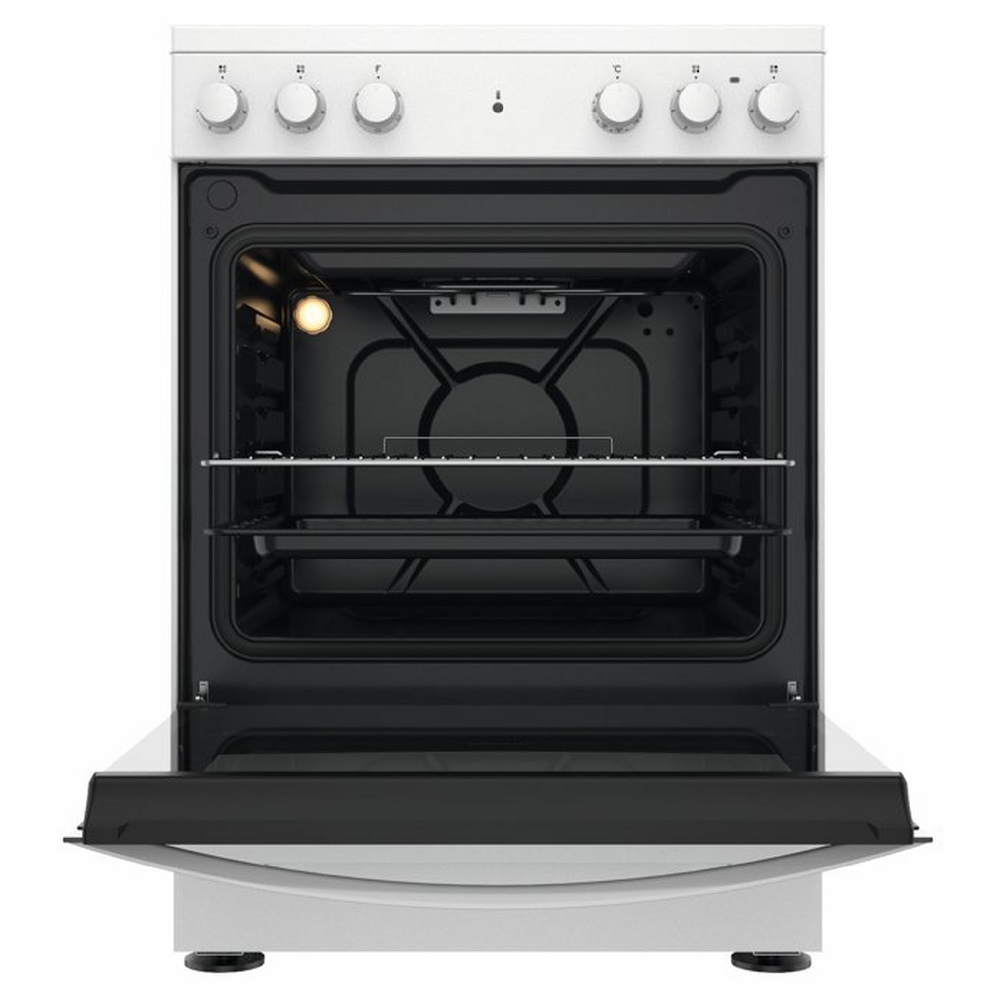 Indesit 4 Burners Standing Electric Cooker, 60x60cm, IS67E4KHW/MEA - White