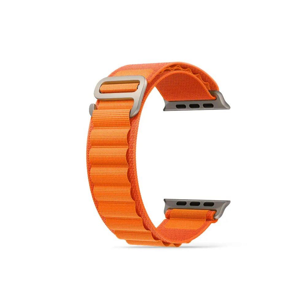 سوار نايلون لساعة ابل ألترا 49 ملم من هايفن، مقاس متوسط، ، HWS-AUMOR496487 - برتقالي