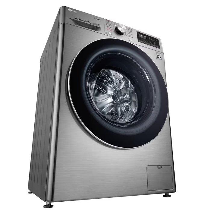 غسالة فيفاتشي تعبئة أمامية من إل جي, 10 كجم سعة الغسيل, 7 كجم سعة التنشيف, F4V5RGP2T - فضي