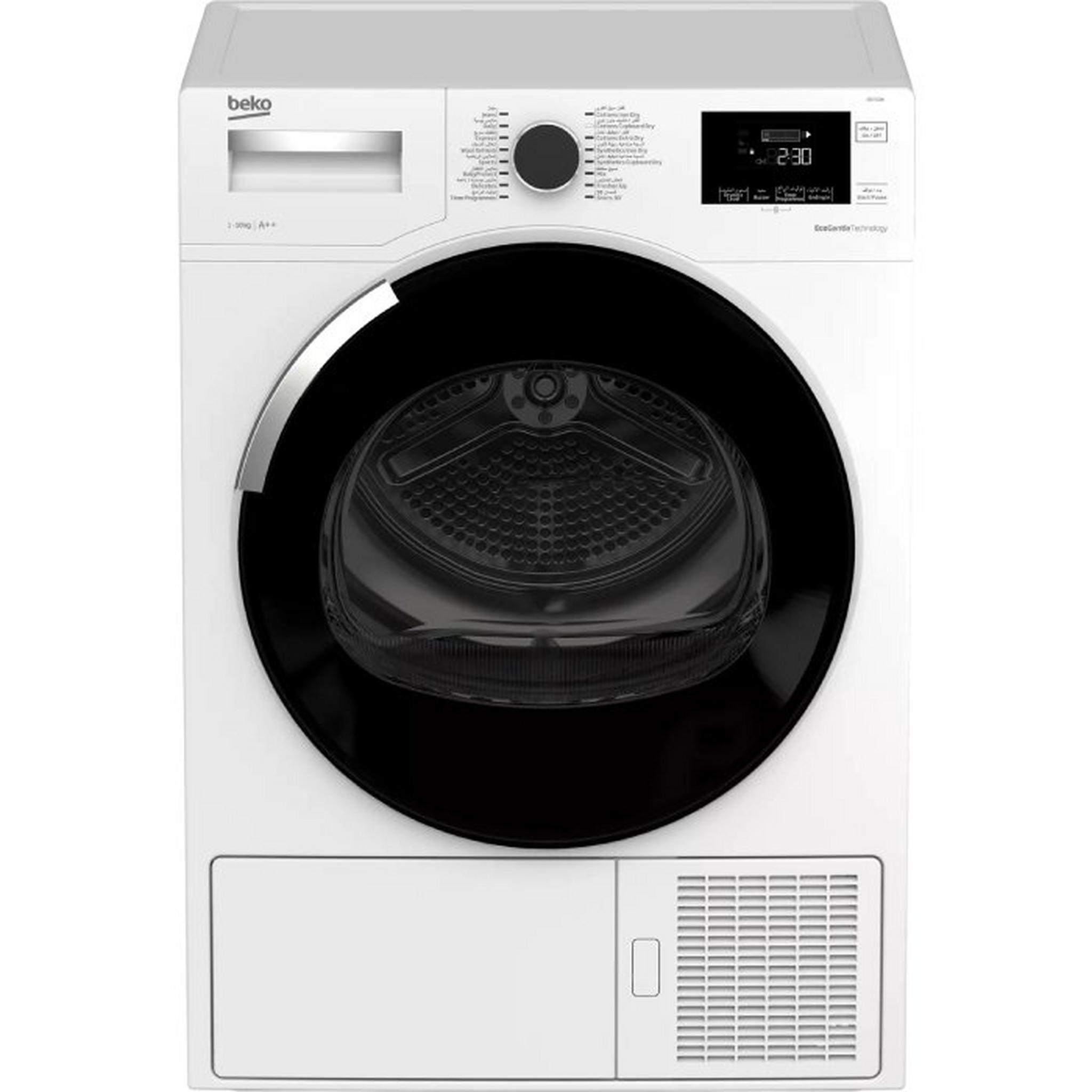 Beko Heat Pump Tumble Dryer 10KG + Front Load Washer, 10Kg, Bundle WTE1014+DSY10PB46 - White