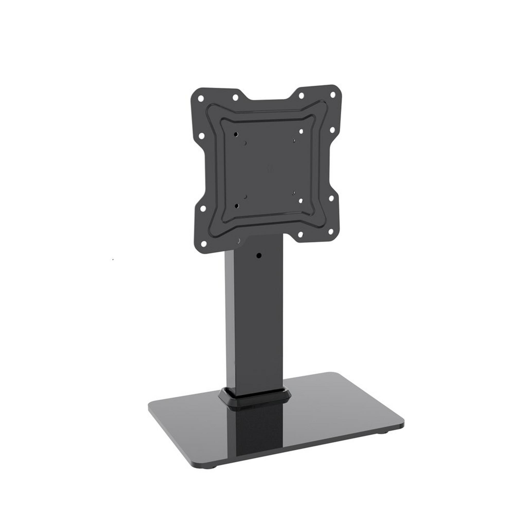 Wansa Glass Basement TV Stand, Fits 17 - 43 inches, 30kg Loading Capacity, STS02-22 - Black