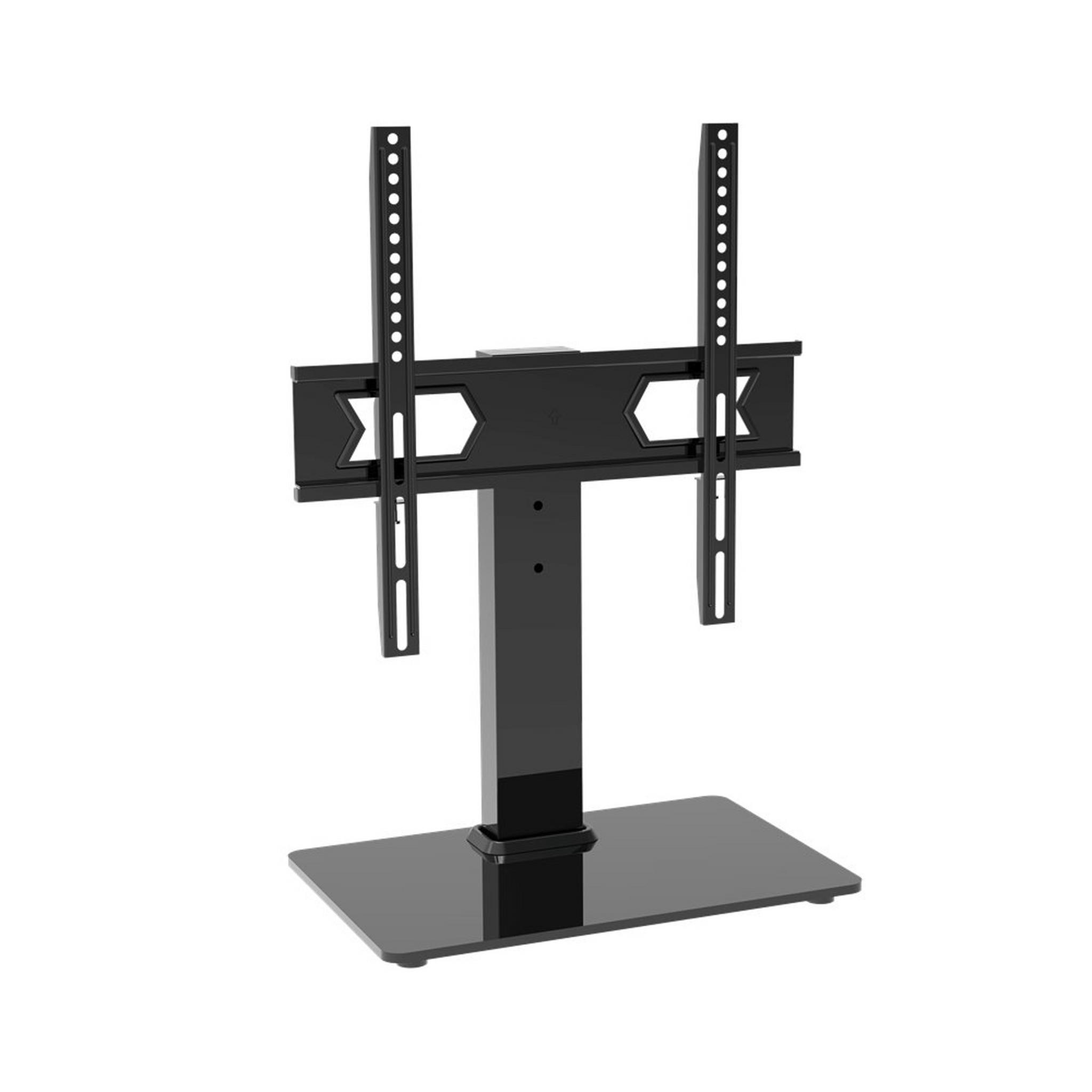 Wansa Glass Basement TV Stand, Fits 23 - 55 inches, 45kg Loading Capacity, STS02-44 - Black
