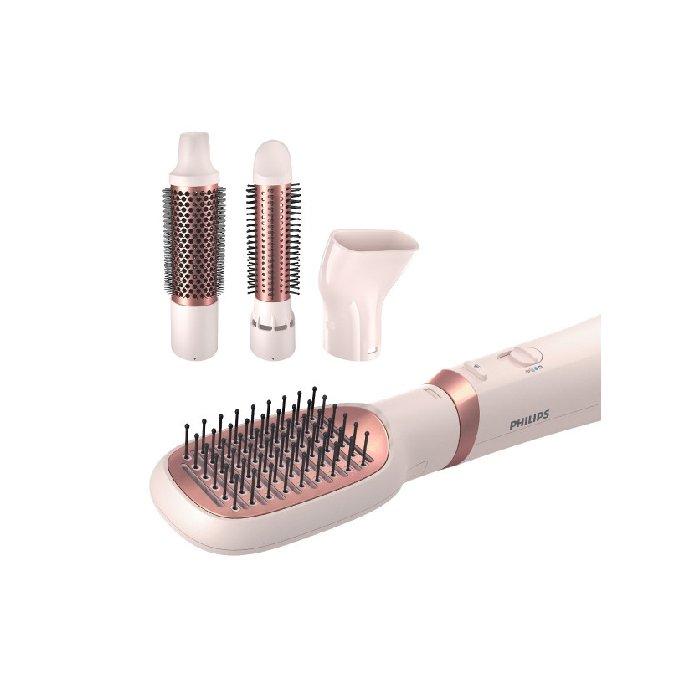 مسرح الشعر ايرستايلر سلسلة 3000 من فيليبس للتجفيف والتصفيف مع العناية الأيونية، 800 واط، 3 إعدادات للحرارة، 4 ملحقات، BHA310/03 - وردي/ذهبي