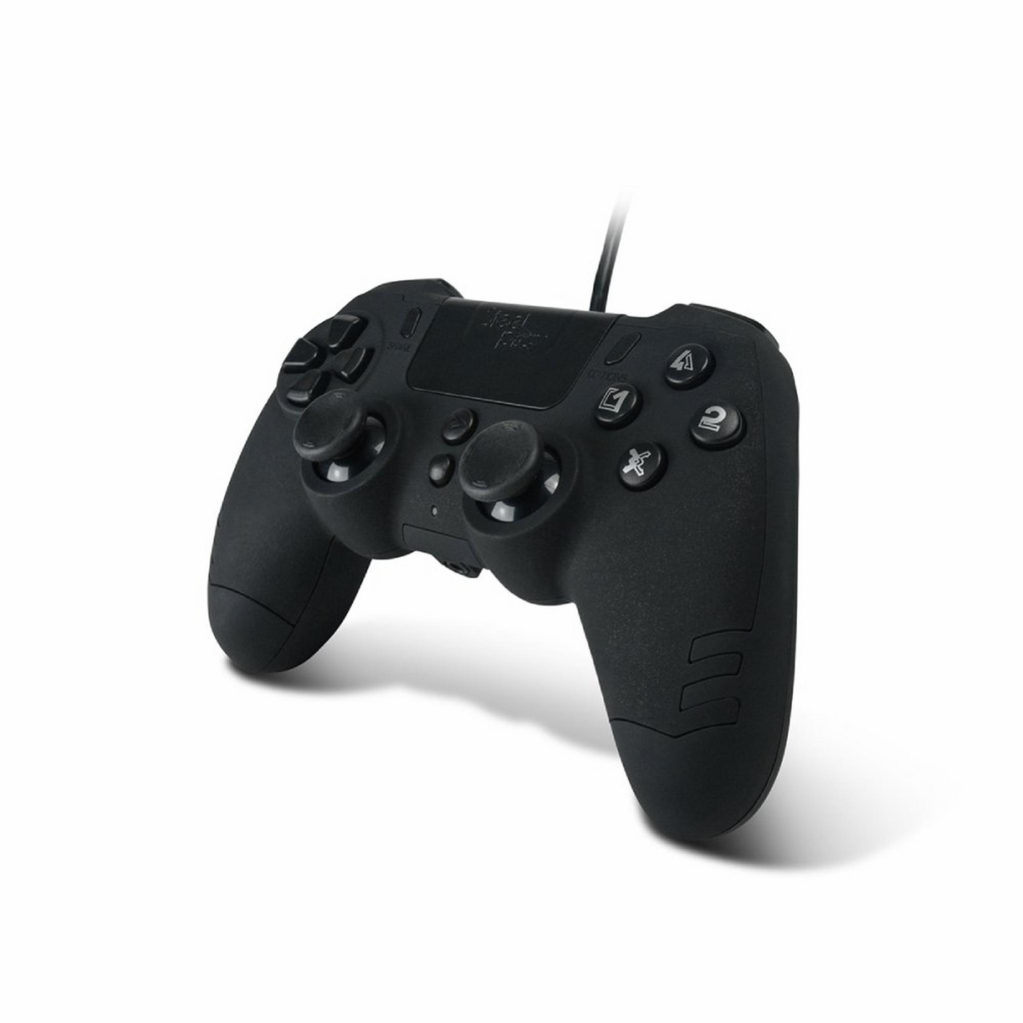 STEELPLAY PS4/PC SlimPack Wired Controller, JVAMUL00152– Black