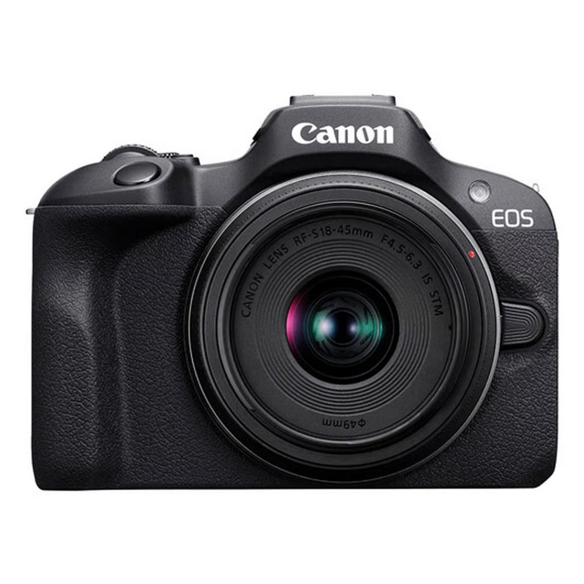 كاميرا اي او اس ار 100 بدون مرآه + عدسة 18-45 ملم RF-S من كانون (6052C013AA)