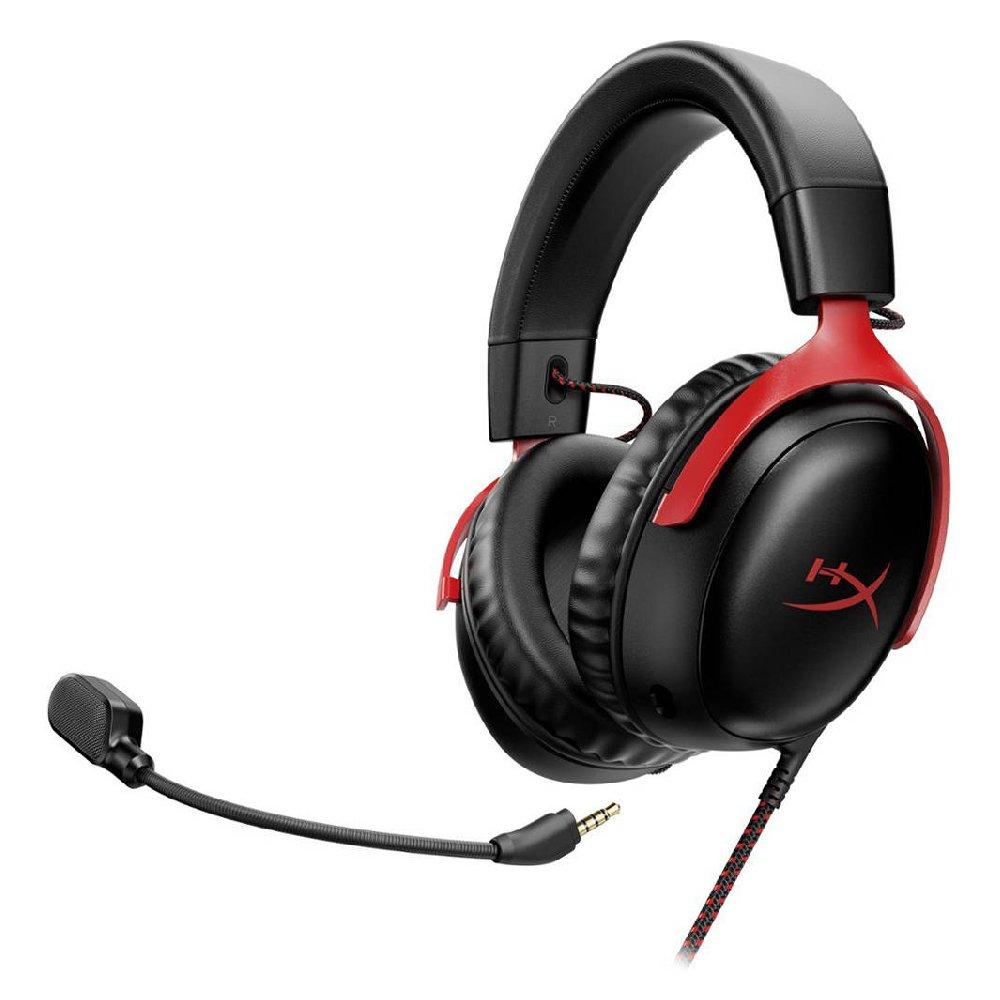 HyperX Cloud III Wired Gaming Headset for PC, PS5, PS4, Xbox Series, 727A9AA - Black and Red