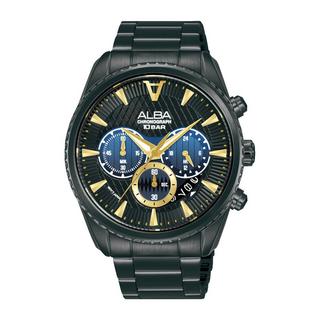 Buy Alba signa men's watch,analog, 43mm, stainless steel strap, at3j09x1 - black in Kuwait