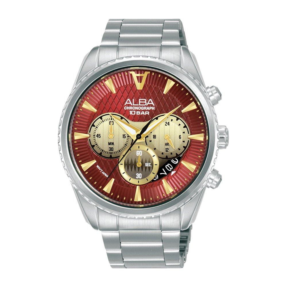 Buy Alba signa men's watch,analog, 43mm, stainless steel strap, at3j11x1 - silver in Kuwait