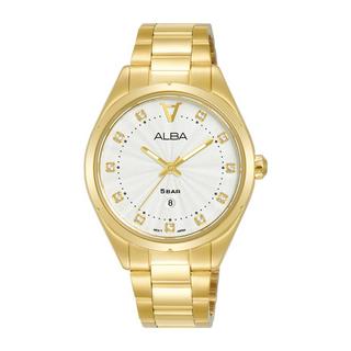 Buy Alba signa ladies watch,analog, 34mm, stainless steel strap, ah7bp4x1 - gold in Kuwait