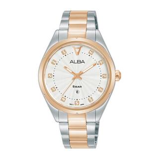 Buy Alba signa ladies watch,analog, 34mm, stainless steel strap, ah7bp6x1 - silver / rose gold in Kuwait