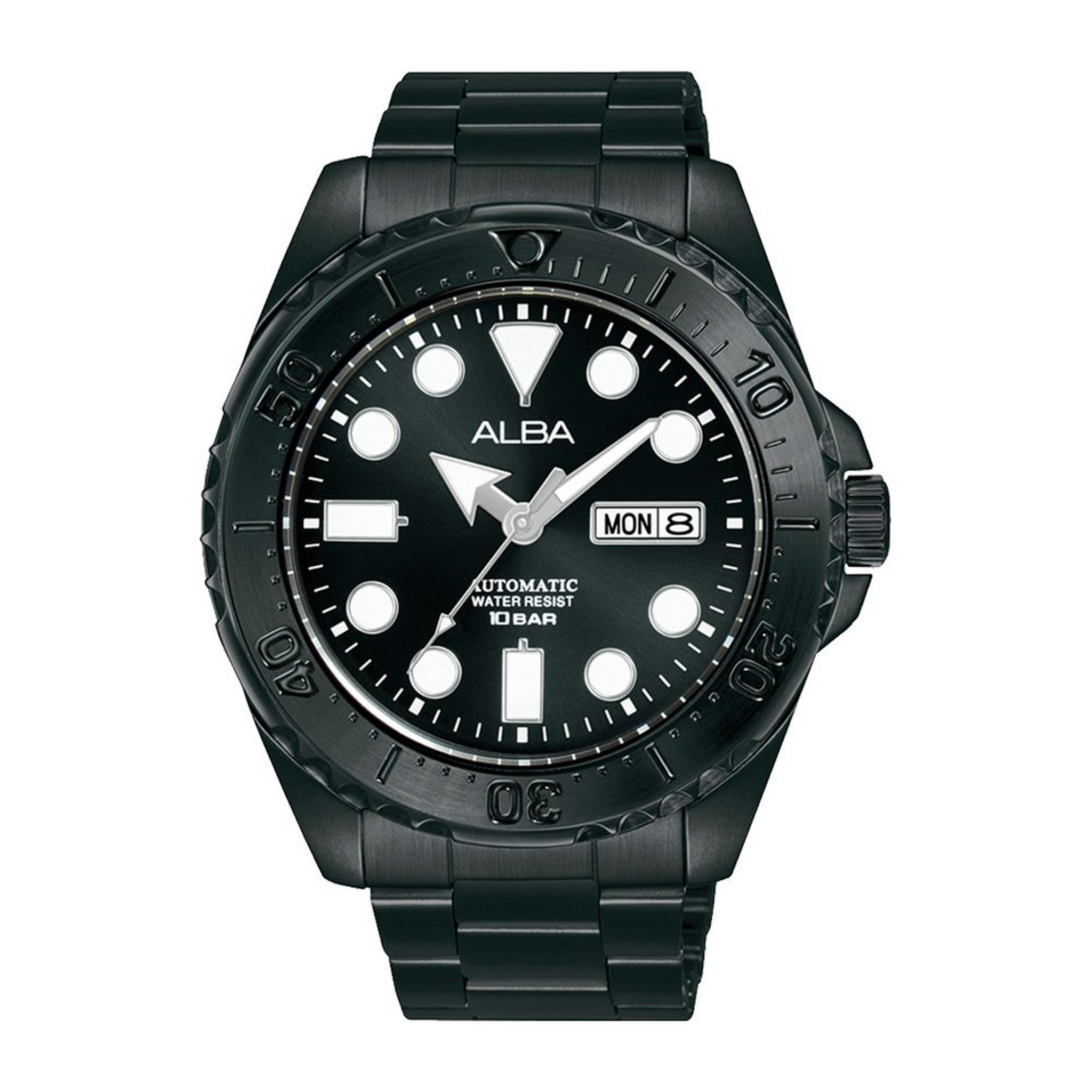 Alba Active Men's Watch,Analog, 44mm, Stainless Steel Strap, AL4483X1 - Black
