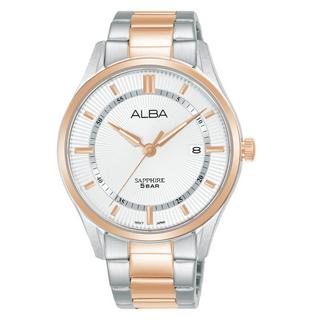 Buy Alba prestige men's watch, analog , 41mm, stainless steel strap, as9r14x1 - silver/rose... in Kuwait
