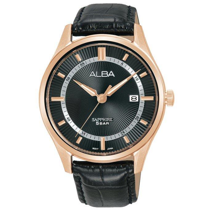 Buy Alba prestige men's watch, analog , 41mm, leather strap, as9r22x1 - black in Kuwait