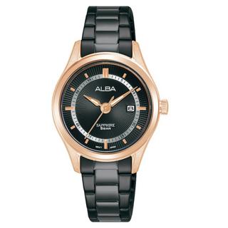 Buy Alba prestige ladies watch, analog , stainless steel strap, ah7bp8x1 - black in Kuwait