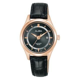 Buy Alba prestige ladies watch, analog ,30mm, leather strap, ah7br0x1 - black in Kuwait