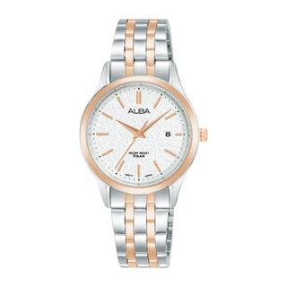 Buy Alba prestige watch for women, analog, 29mm, stainless steel strap, ah7br7x1 – silver\gold in Kuwait
