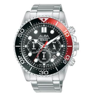 Buy Alba active men's watch, analog , 45mm, silicone strap, at3j37x1 - silver in Kuwait