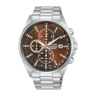 Buy Alba active watch for men, analog, 43mm, stainless steel strap, am3941x1 – silver in Kuwait