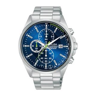Buy Alba active watch for men, analog, 43mm, stainless steel strap, am3945x1 – silver in Kuwait