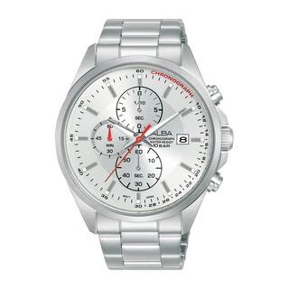Buy Alba active watch for men, analog, 43mm, stainless steel strap, am3947x1 – silver in Kuwait