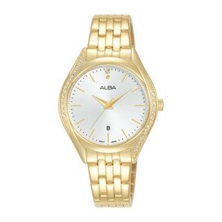 Buy Alba fashion ladies watch,analog, 31mm, stainless steel strap, ah7bt0x1 - light gold in Kuwait