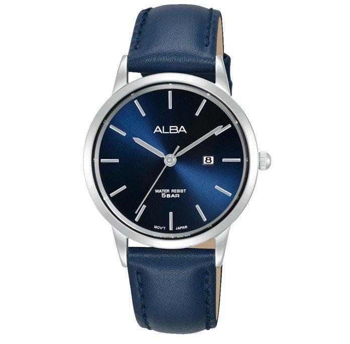 اشتري ساعة فاشن للنساء من ألبا، أنالوج، 32 ملم، حزام جلد، ah7bv5x1 - أزرق داكن في الكويت
