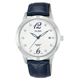 Buy Alba fashion women's watch, analog, 36mm, leather strap, ag8n15x1 – blue in Kuwait