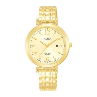Buy Alba fashion ladies watch,analog, 32mm, stainless steel strap, ah7bv8x1 - light gold in Kuwait