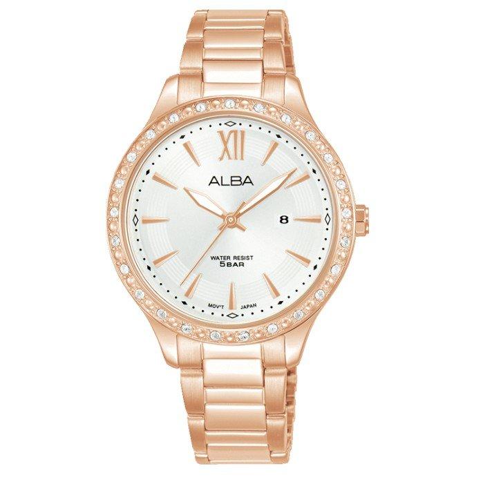 Alba Fashion Ladies Watch, Analog, 33mm, Stainless Steel Strap, AH7BX2X1 - Rose Gold