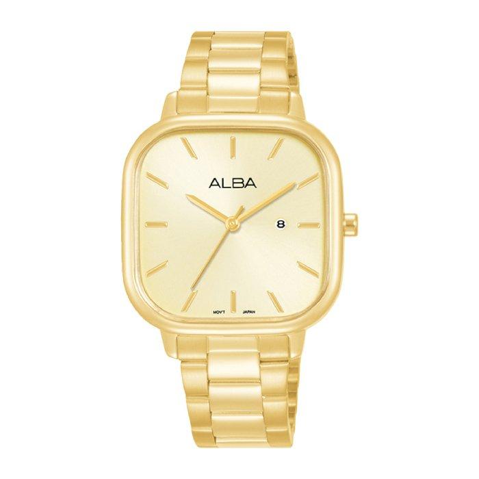 Buy Alba fashion watch for women, analog, 32mm, stainless steel strap, ah7by8x1 – gold in Kuwait